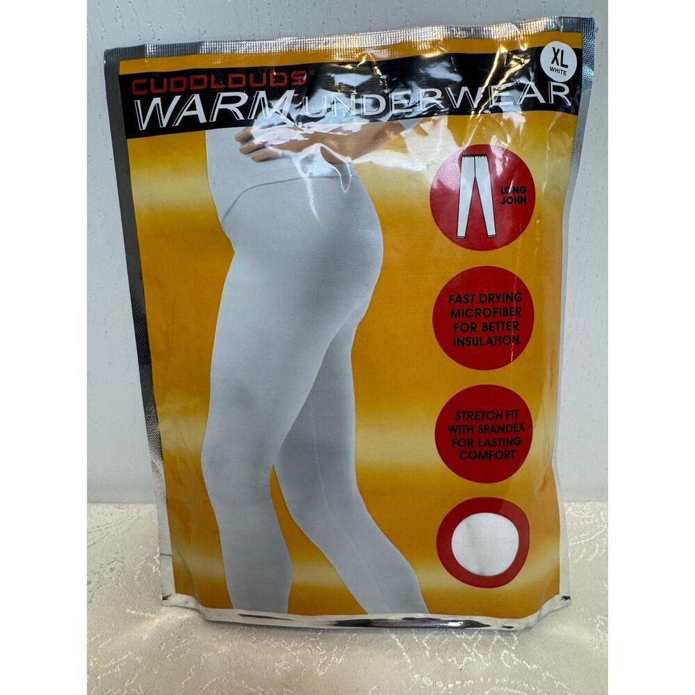 Cuddl Duds New Cozy  Womens White XL Microfiber Thermal Underwear (2 Pair)
